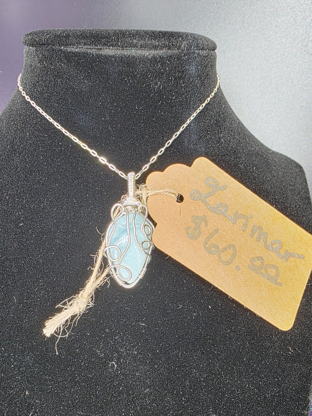 Larimar Upiside Down Teardrop Pendant