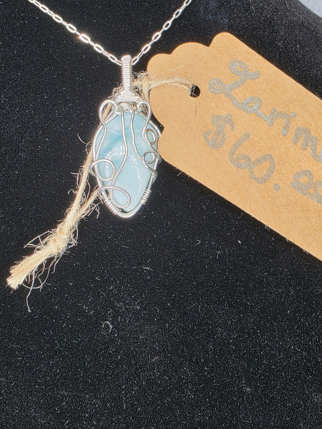 Larimar Upiside Down Teardrop Pendant