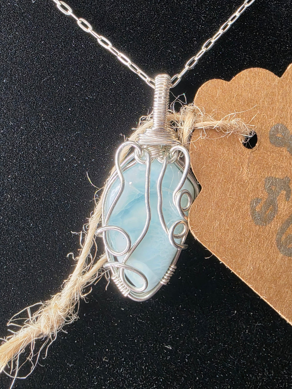 Larimar Upiside Down Teardrop Pendant