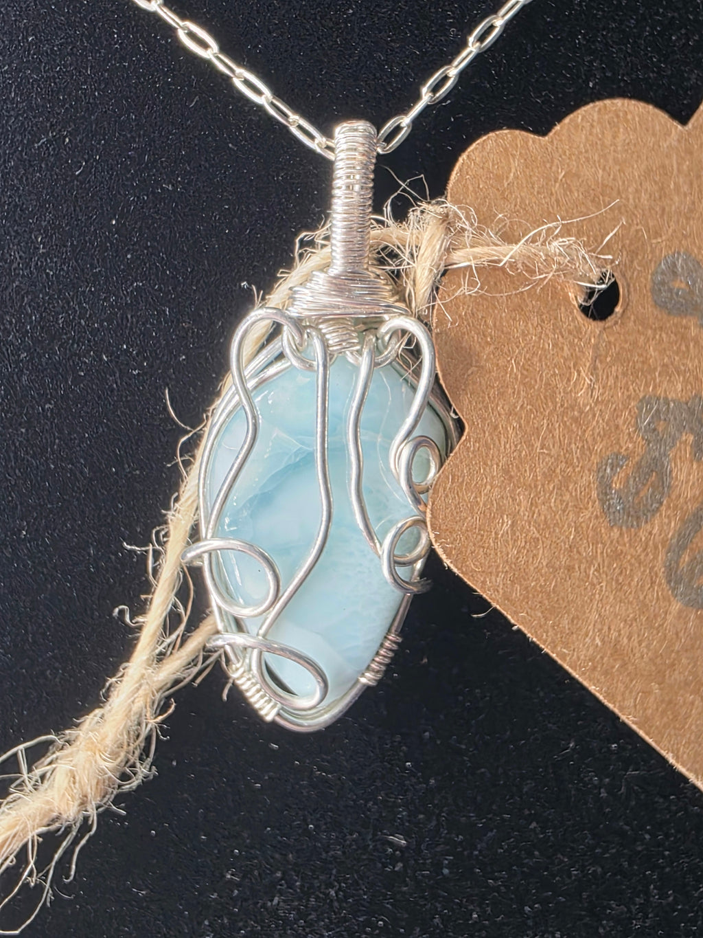 Larimar Upiside Down Teardrop Pendant