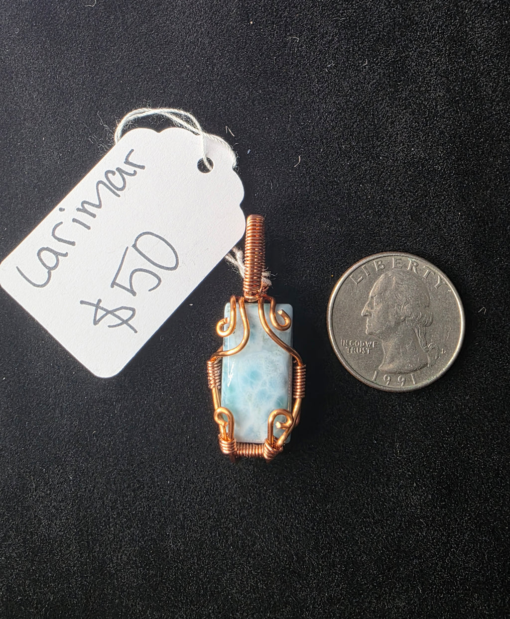 Larimar Rectangle Pendant