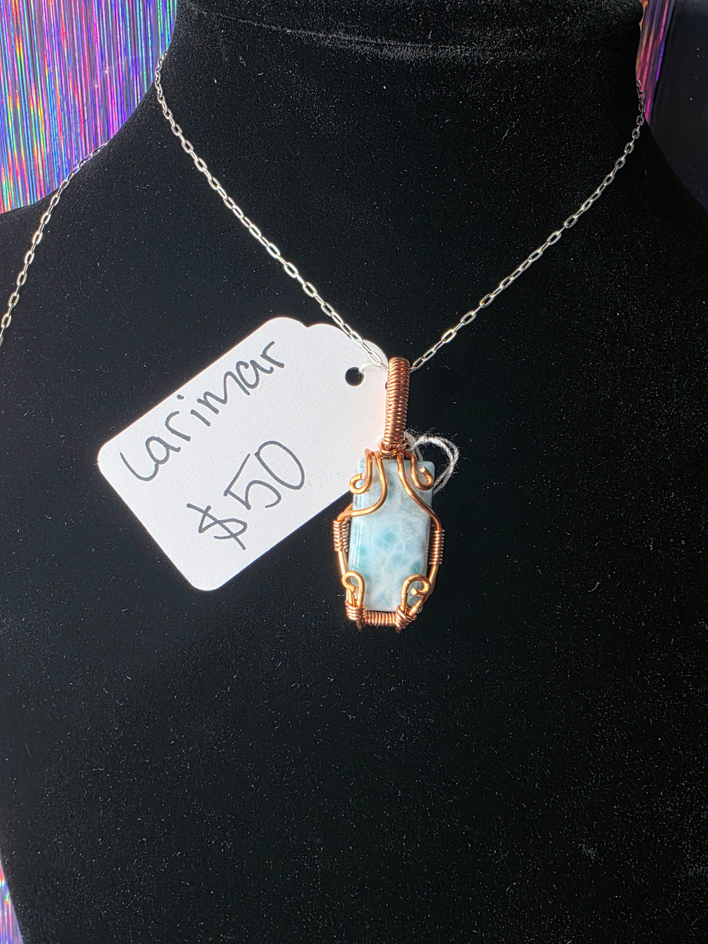 Larimar Rectangle Pendant