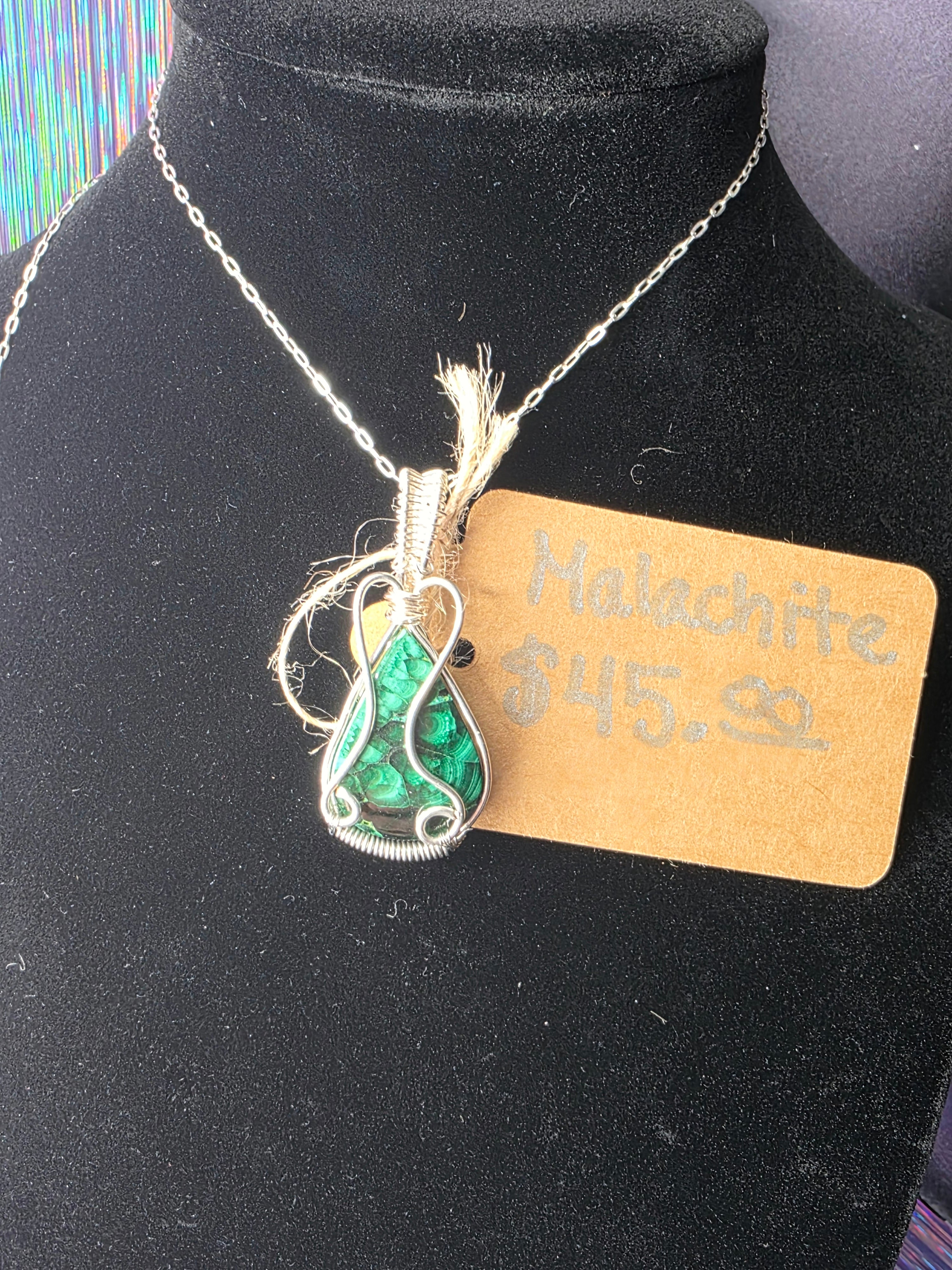 Malachite Teardrop Pendant