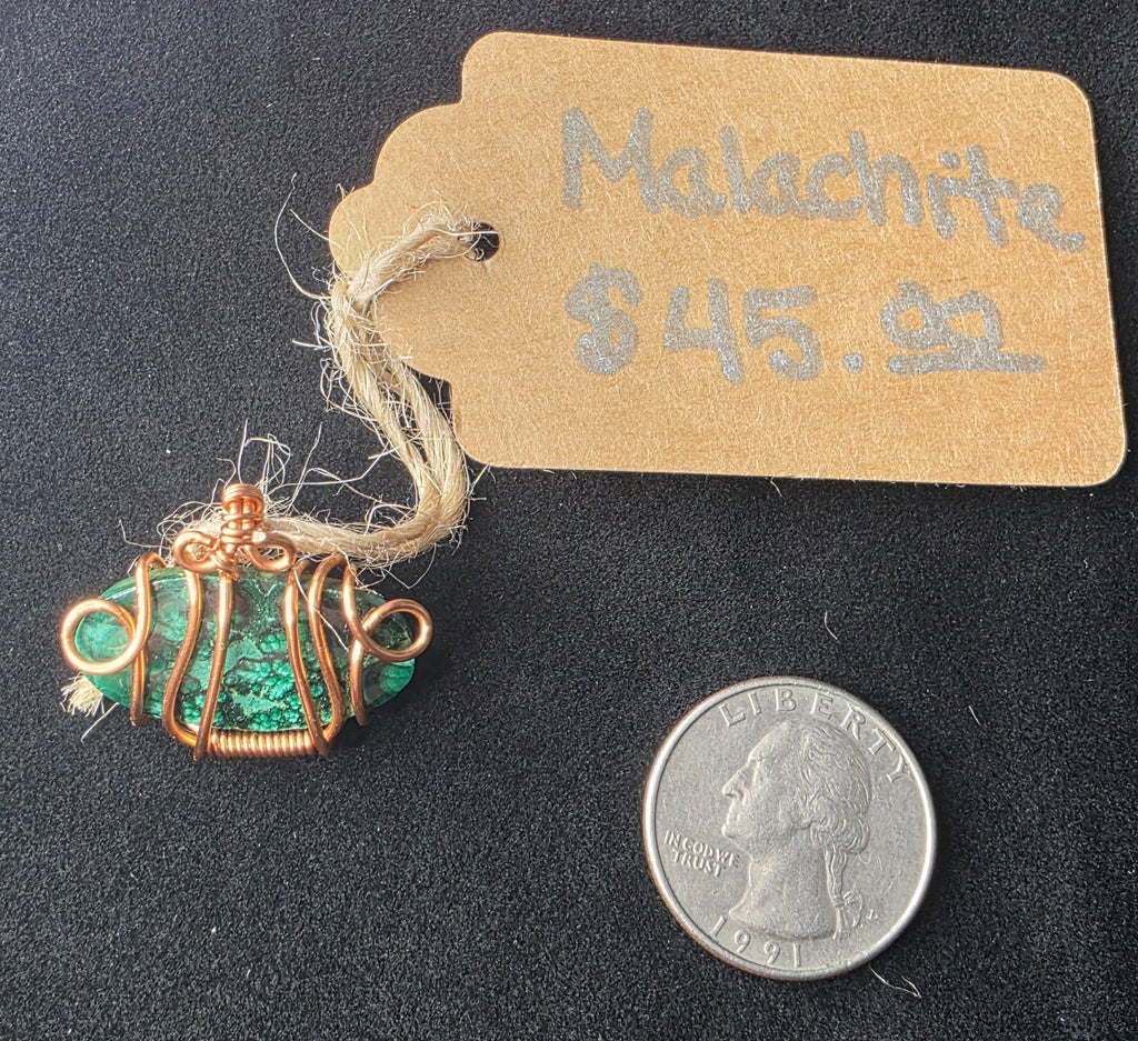 Malachite Marquis Freeform Pendant