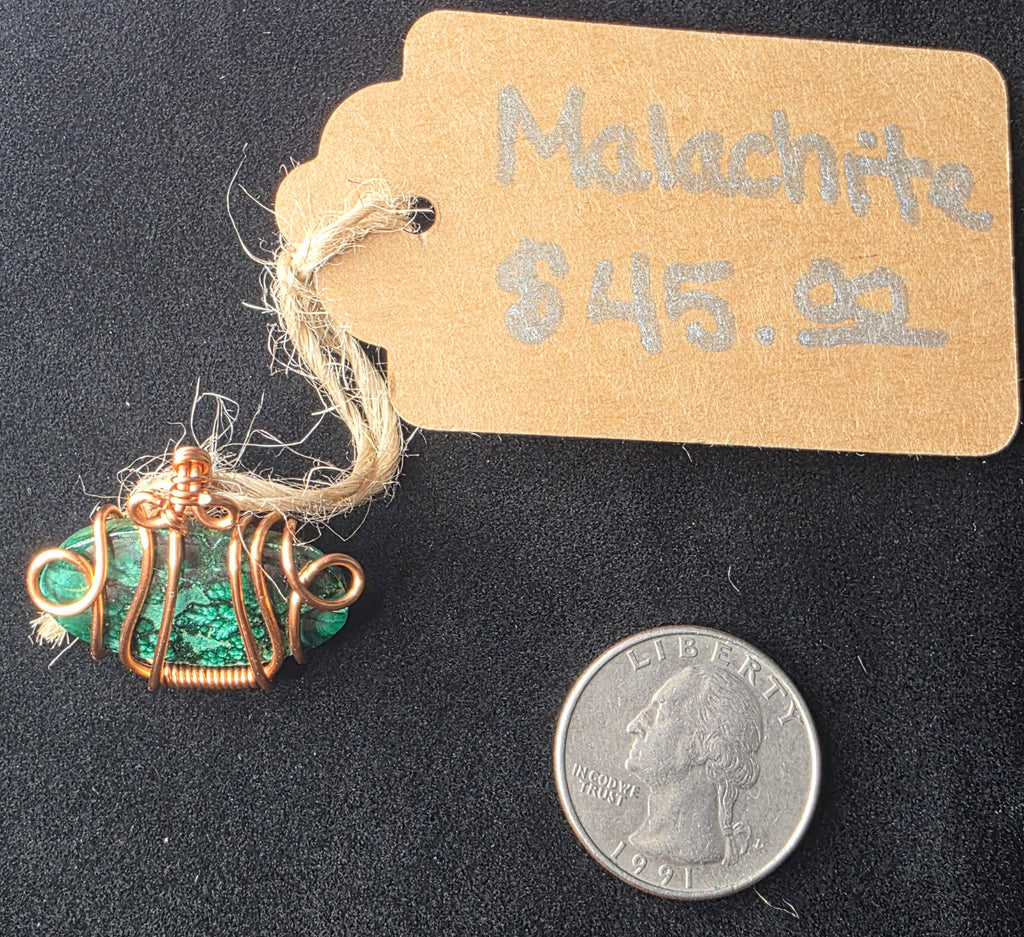 Malachite Marquis Freeform Pendant