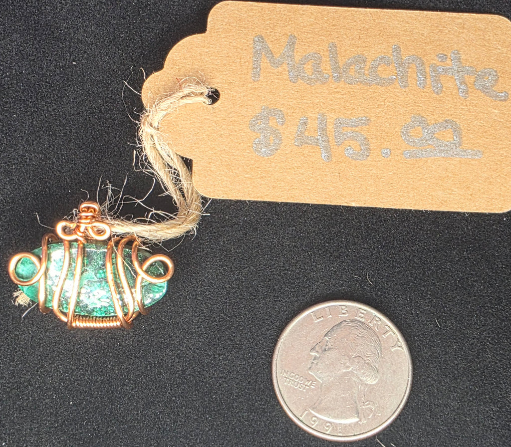 Malachite Marquis Freeform Pendant