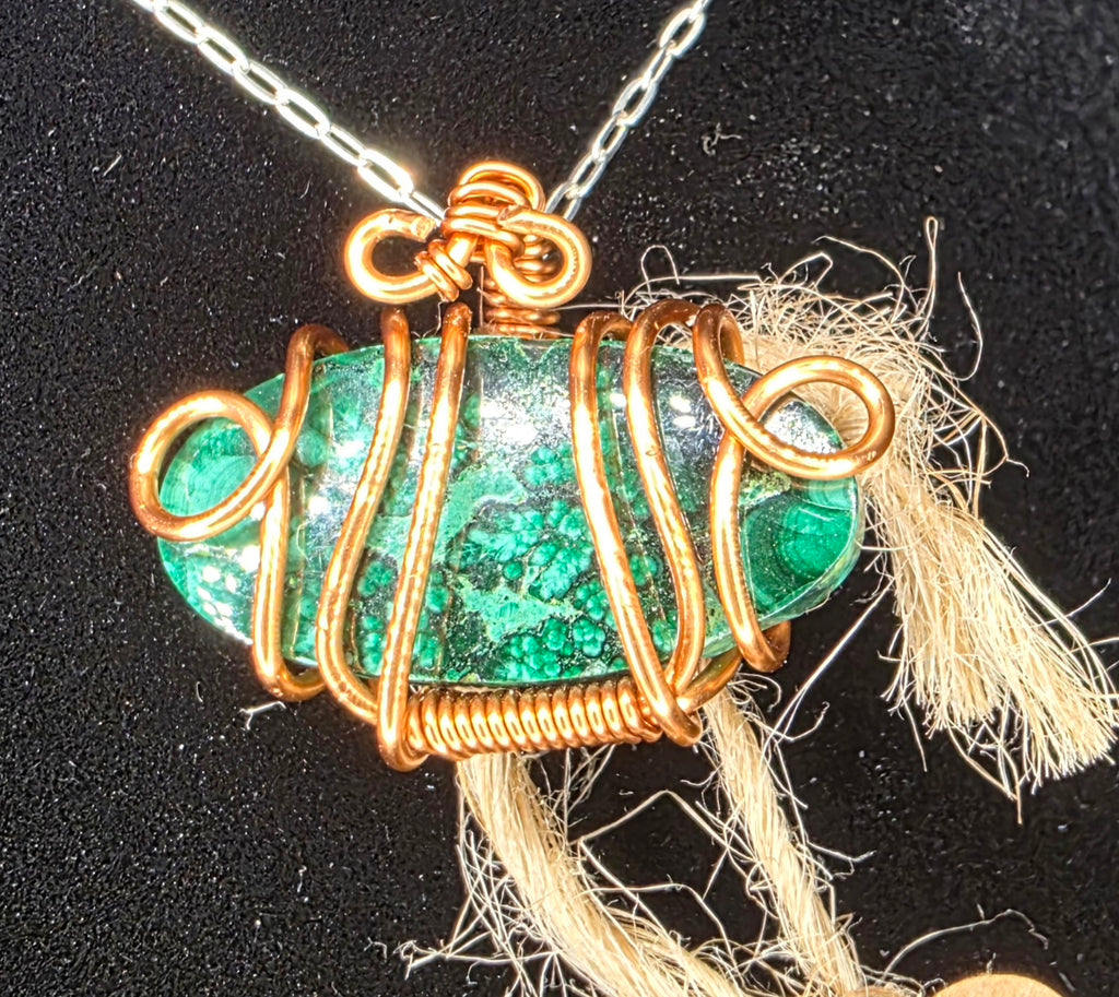 Malachite Marquis Freeform Pendant