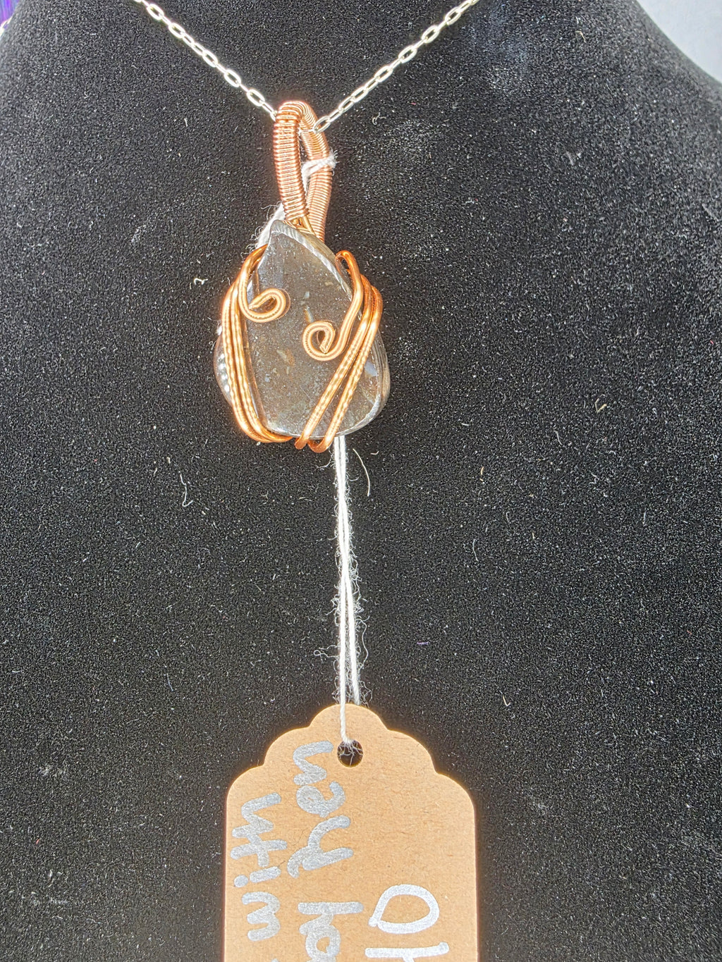 Yemeni Stone Teardrop Pendant