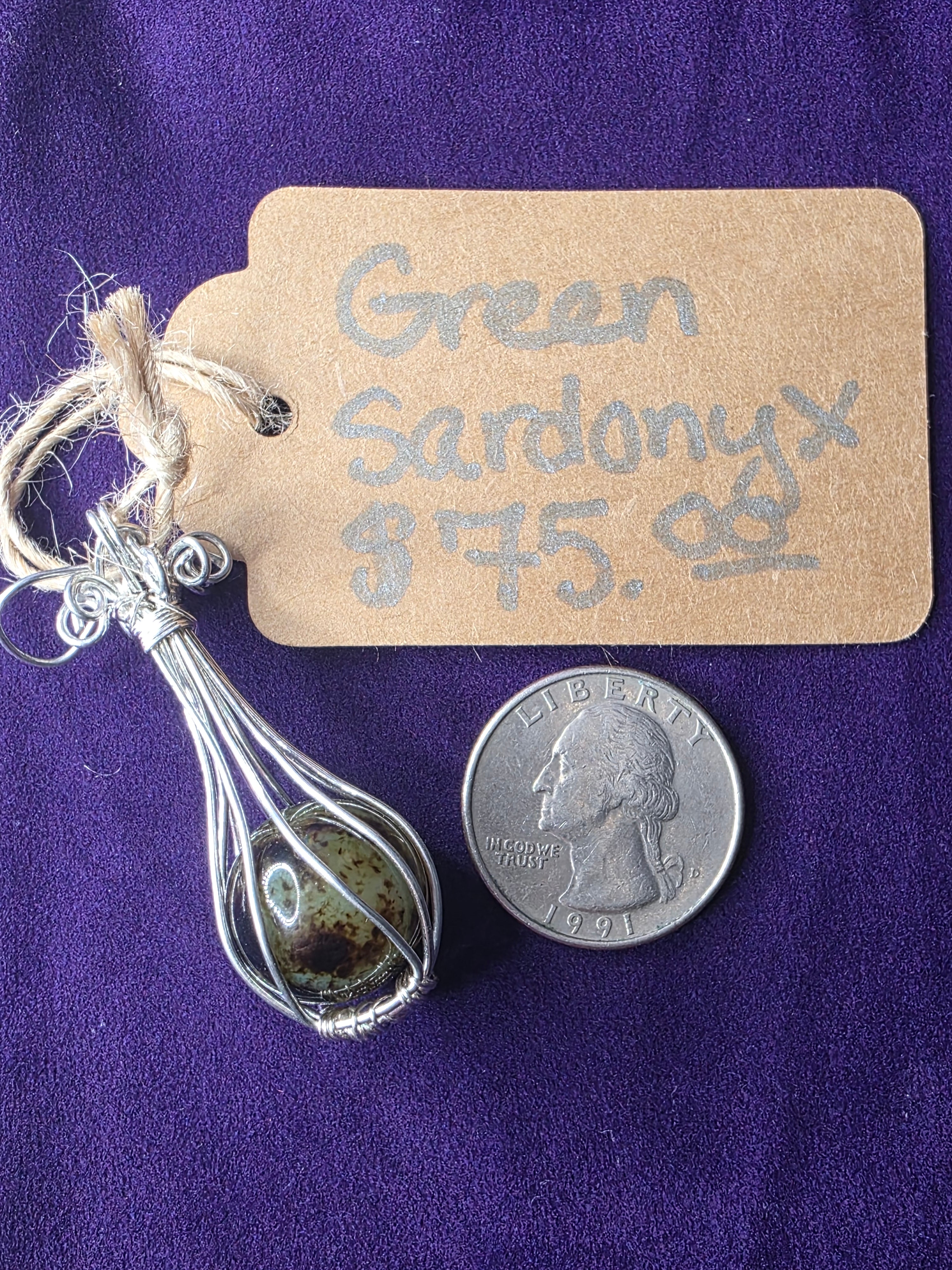 Green Sardonyx Sphere Pendant