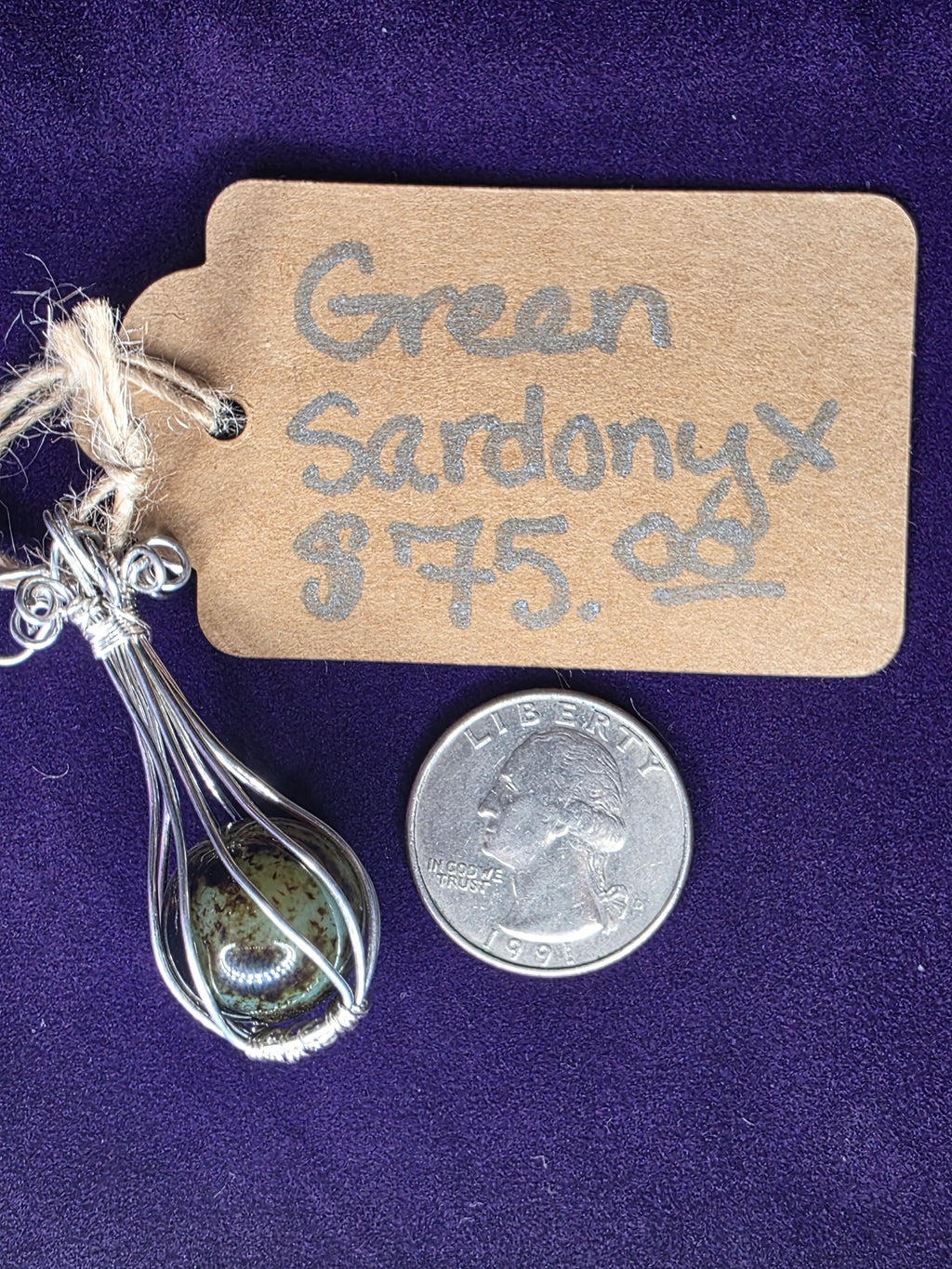 Green Sardonyx Sphere Pendant