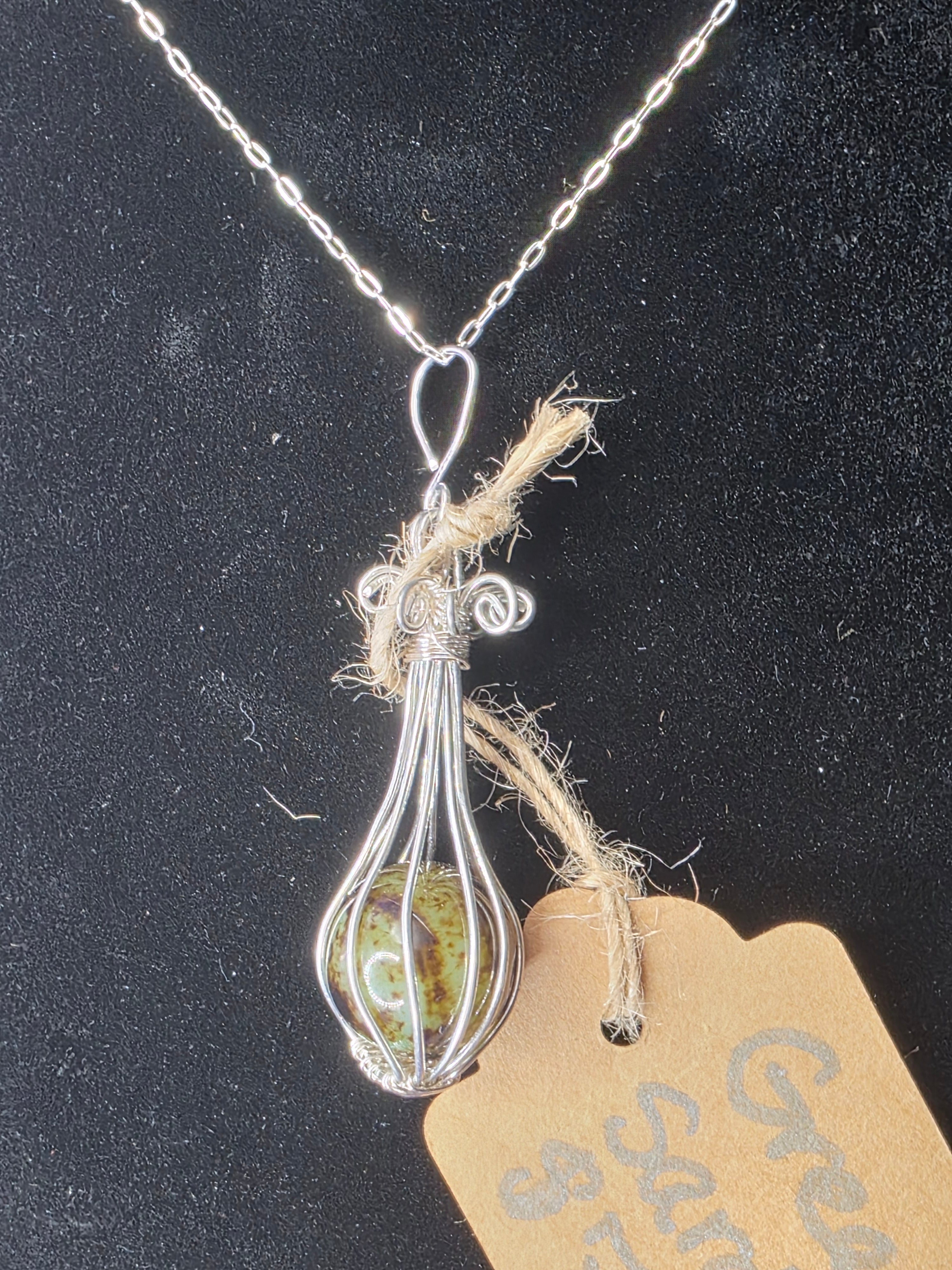 Green Sardonyx Sphere Pendant