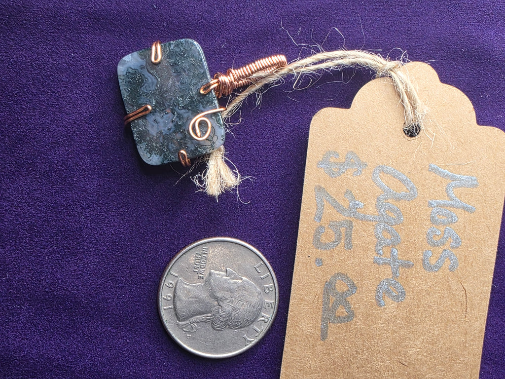 Moss Agate Square Pendant