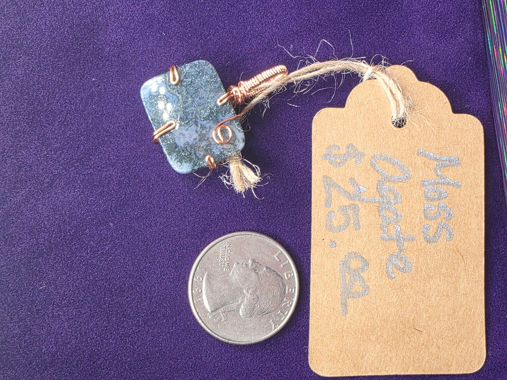 Moss Agate Square Pendant