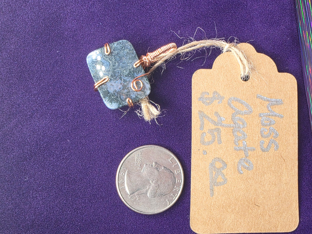 Moss Agate Square Pendant