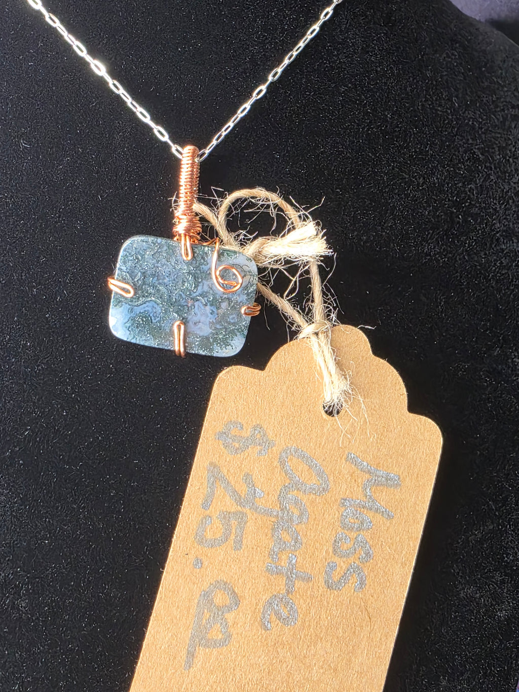 Moss Agate Square Pendant