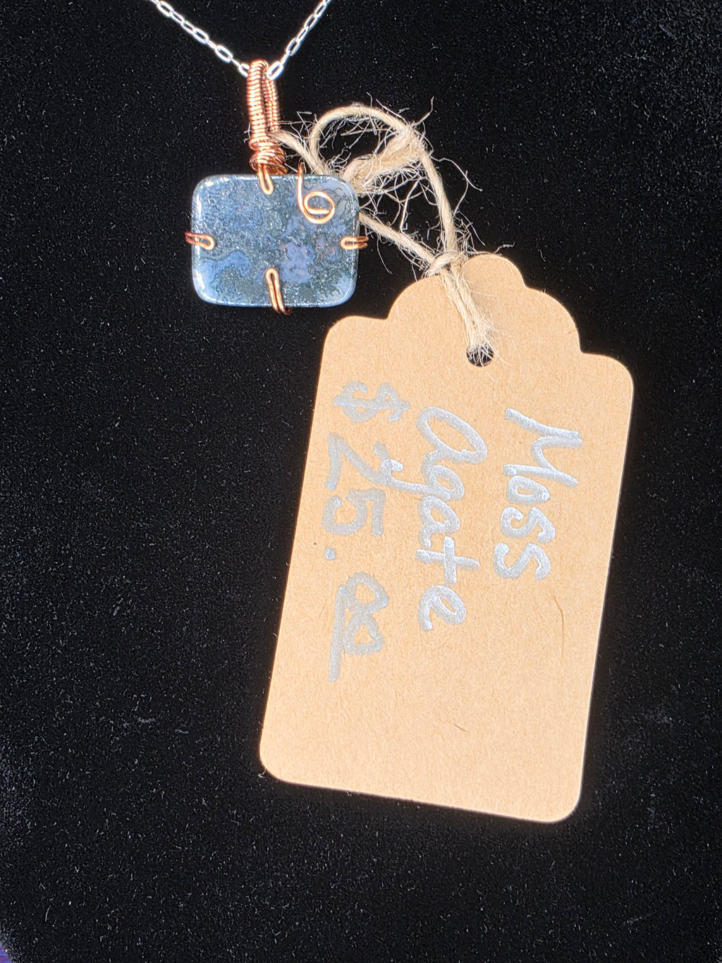Moss Agate Square Pendant