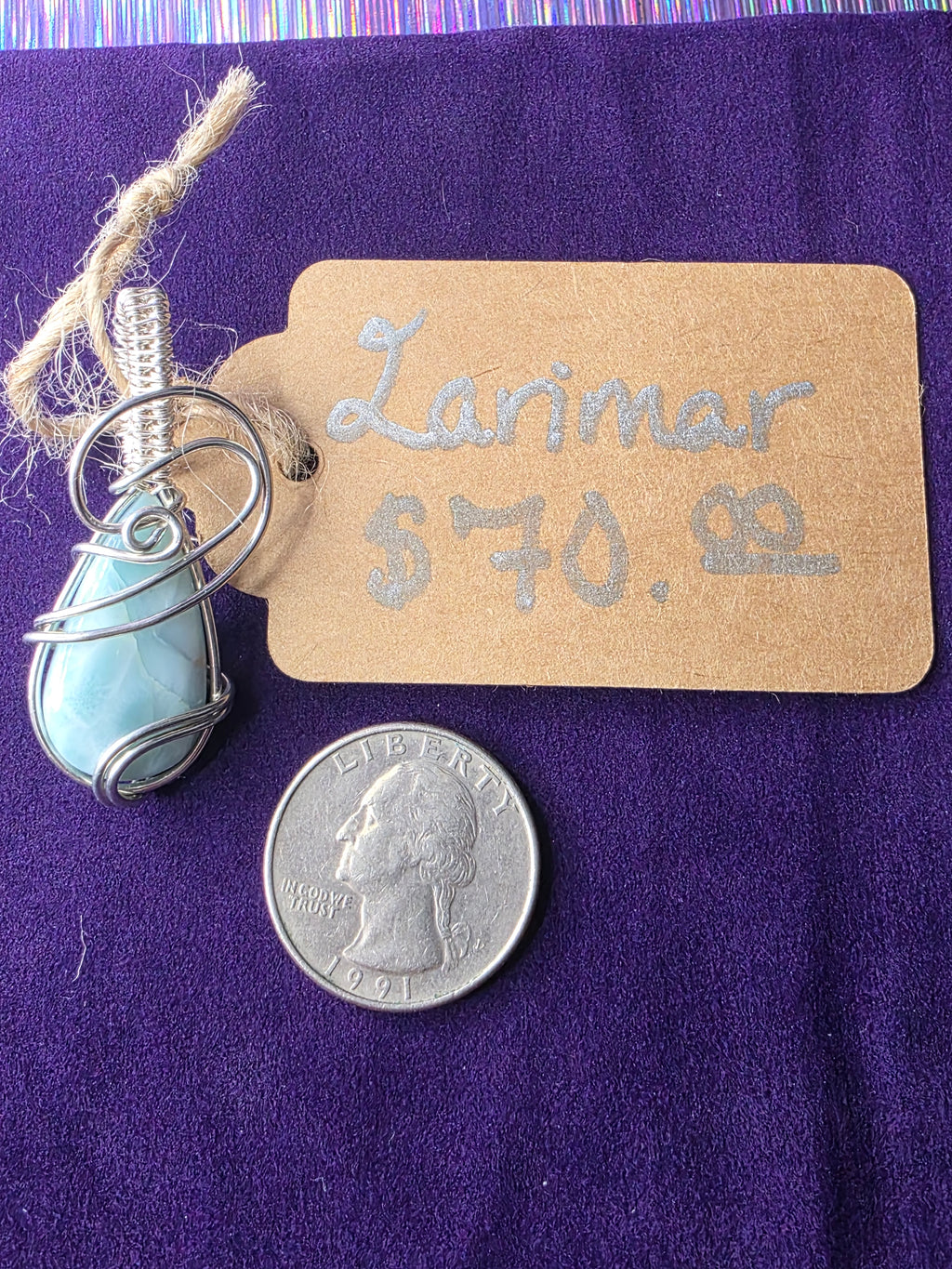 Larimar Teardrop Pendant