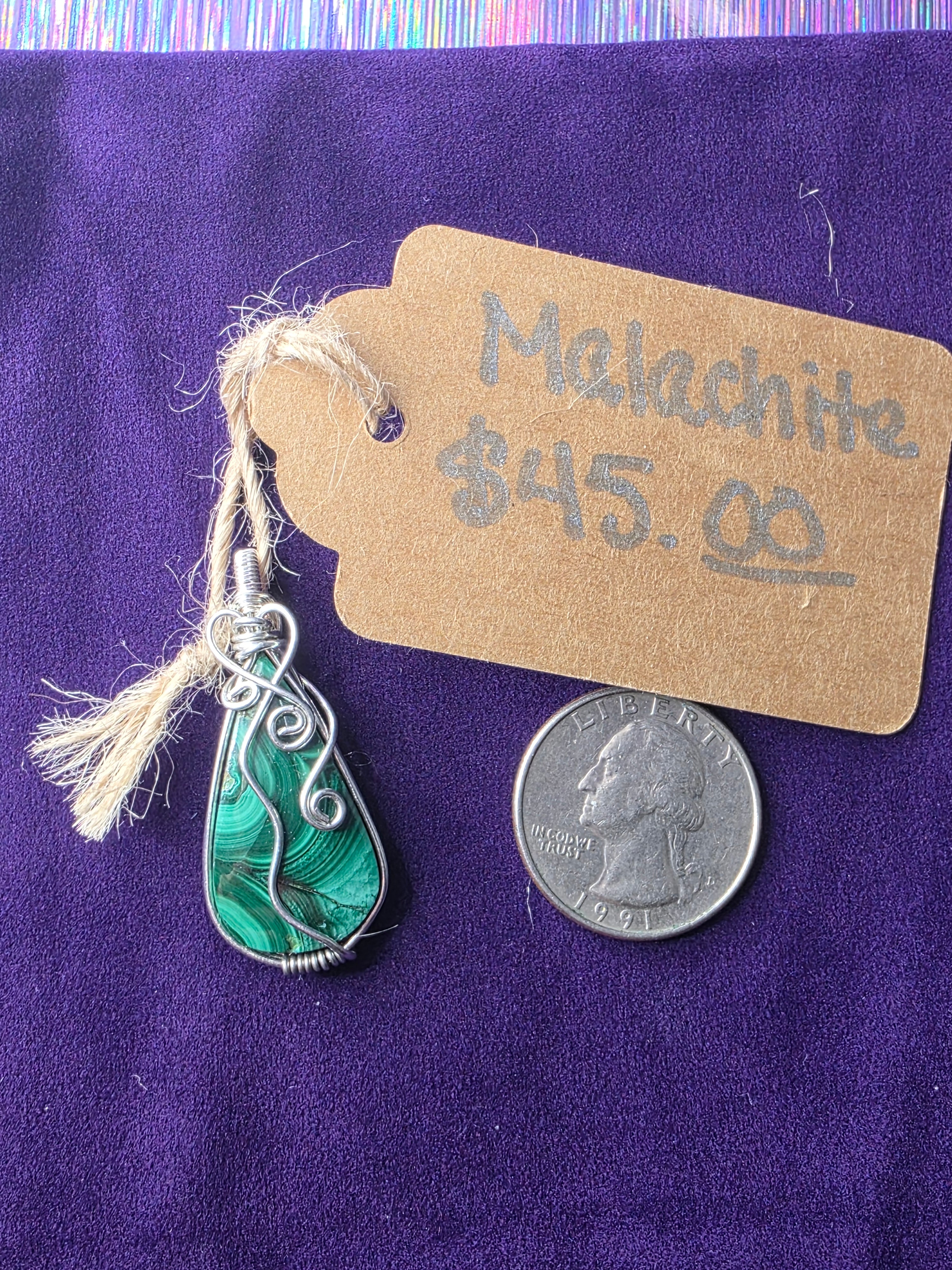Malachite Teardrop Pendant