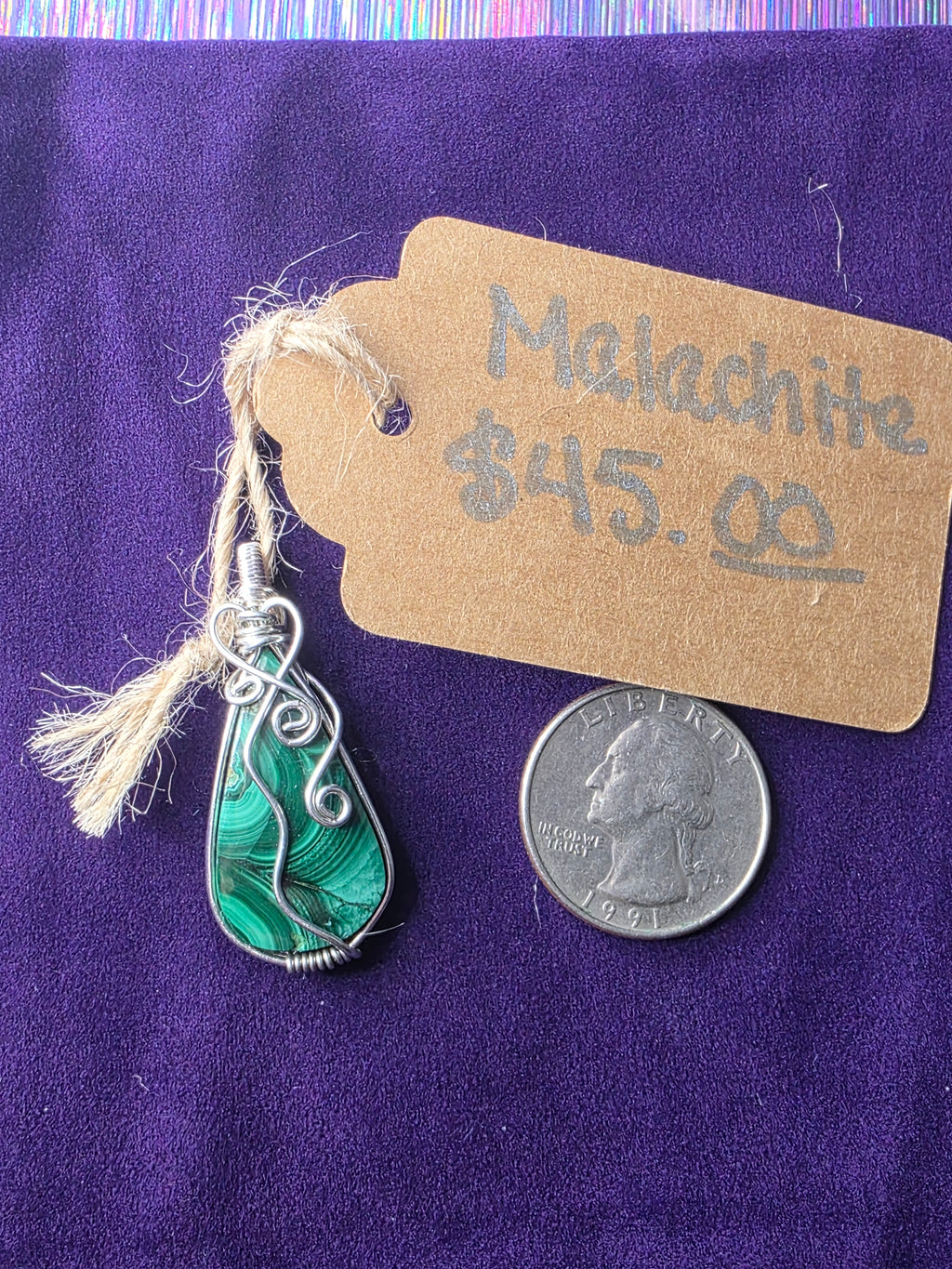 Malachite Teardrop Pendant