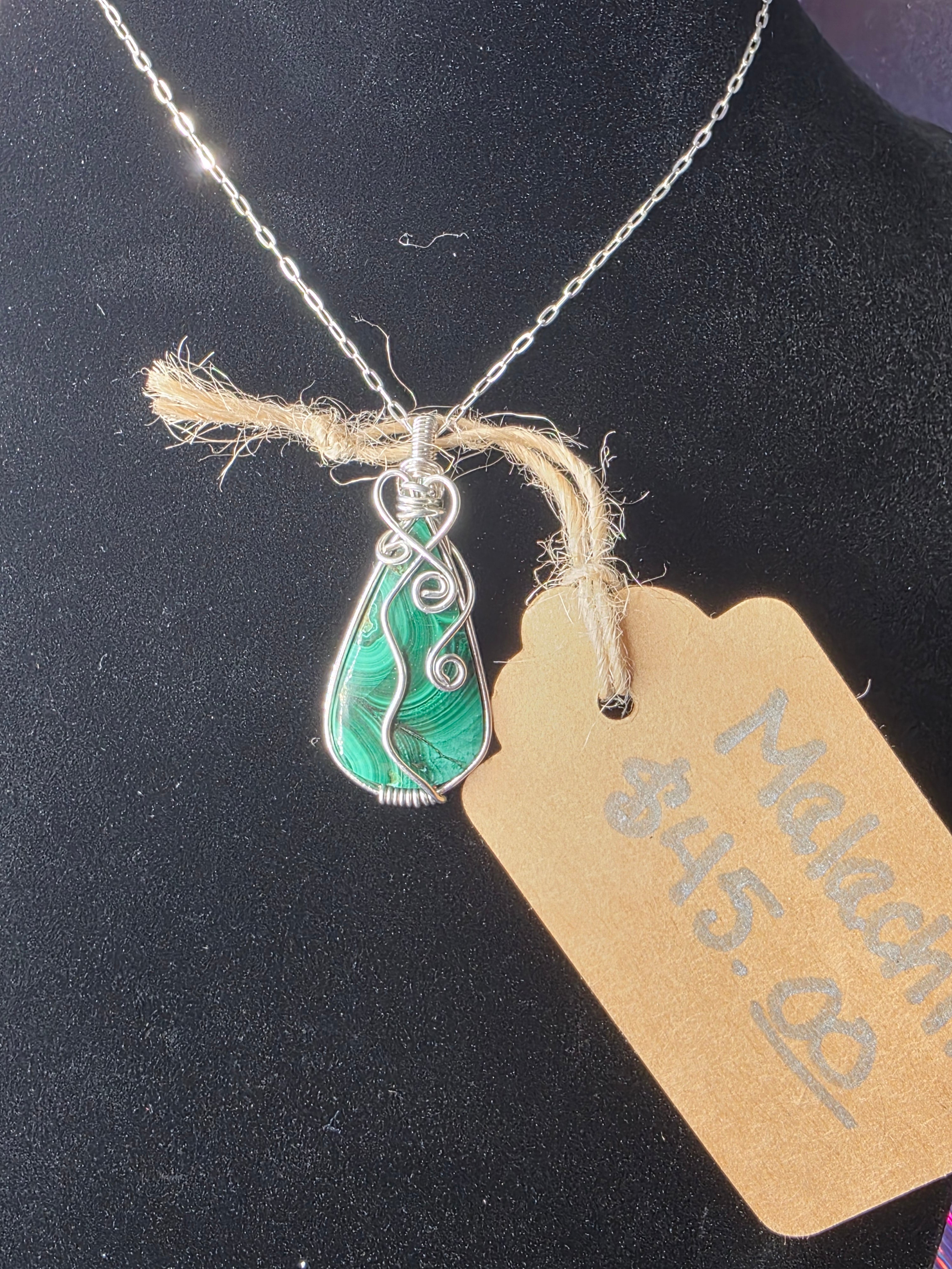 Malachite Teardrop Pendant
