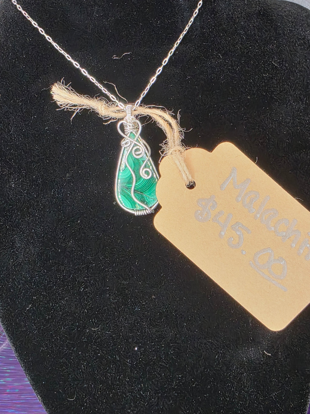 Malachite Teardrop Pendant