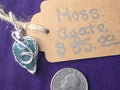 Moss Agate Teardrop Heart Pendant