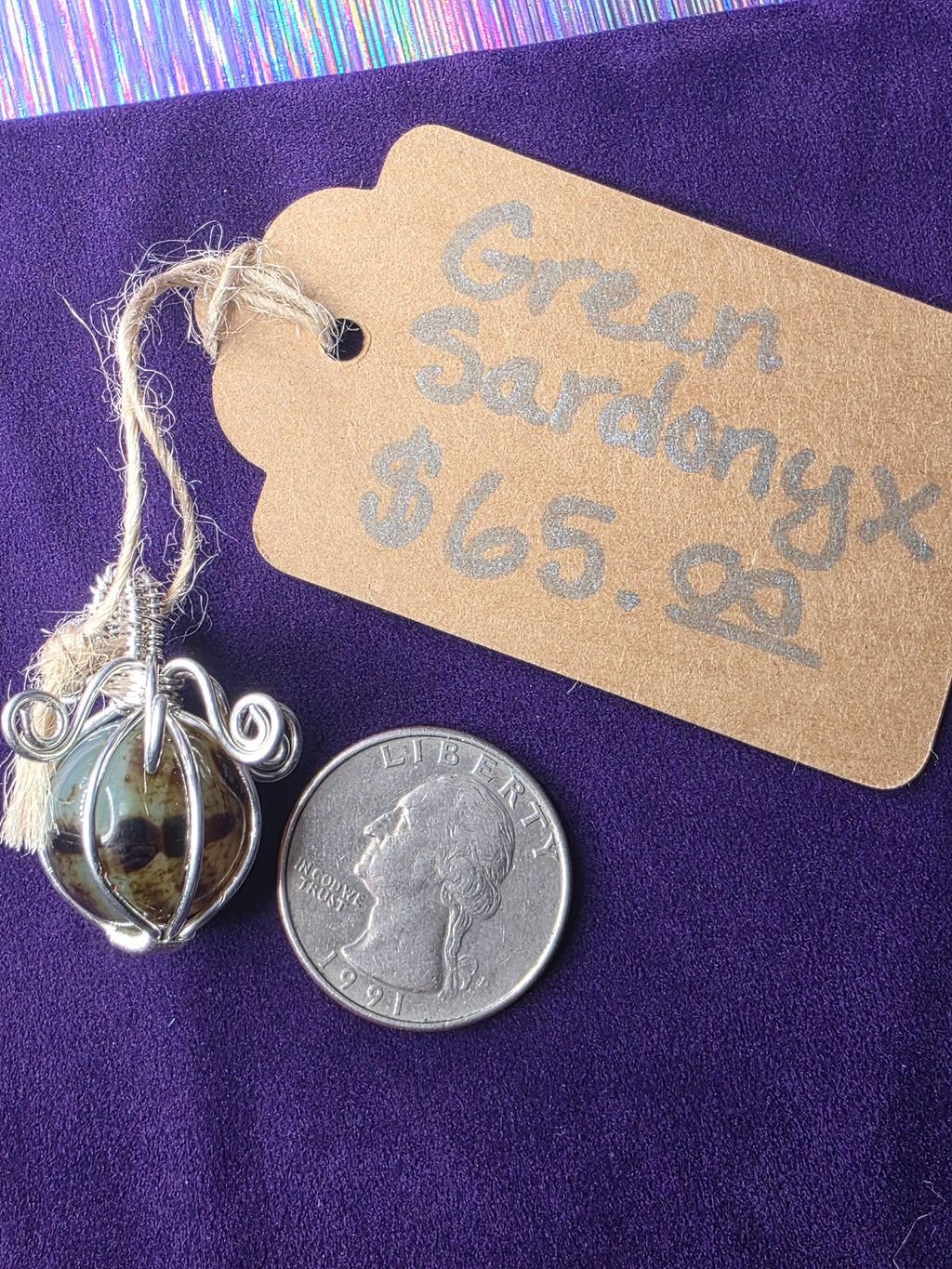 Green Sardonyx Mini Sphere Pendant