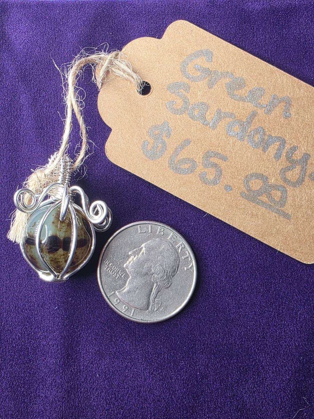 Green Sardonyx Mini Sphere Pendant