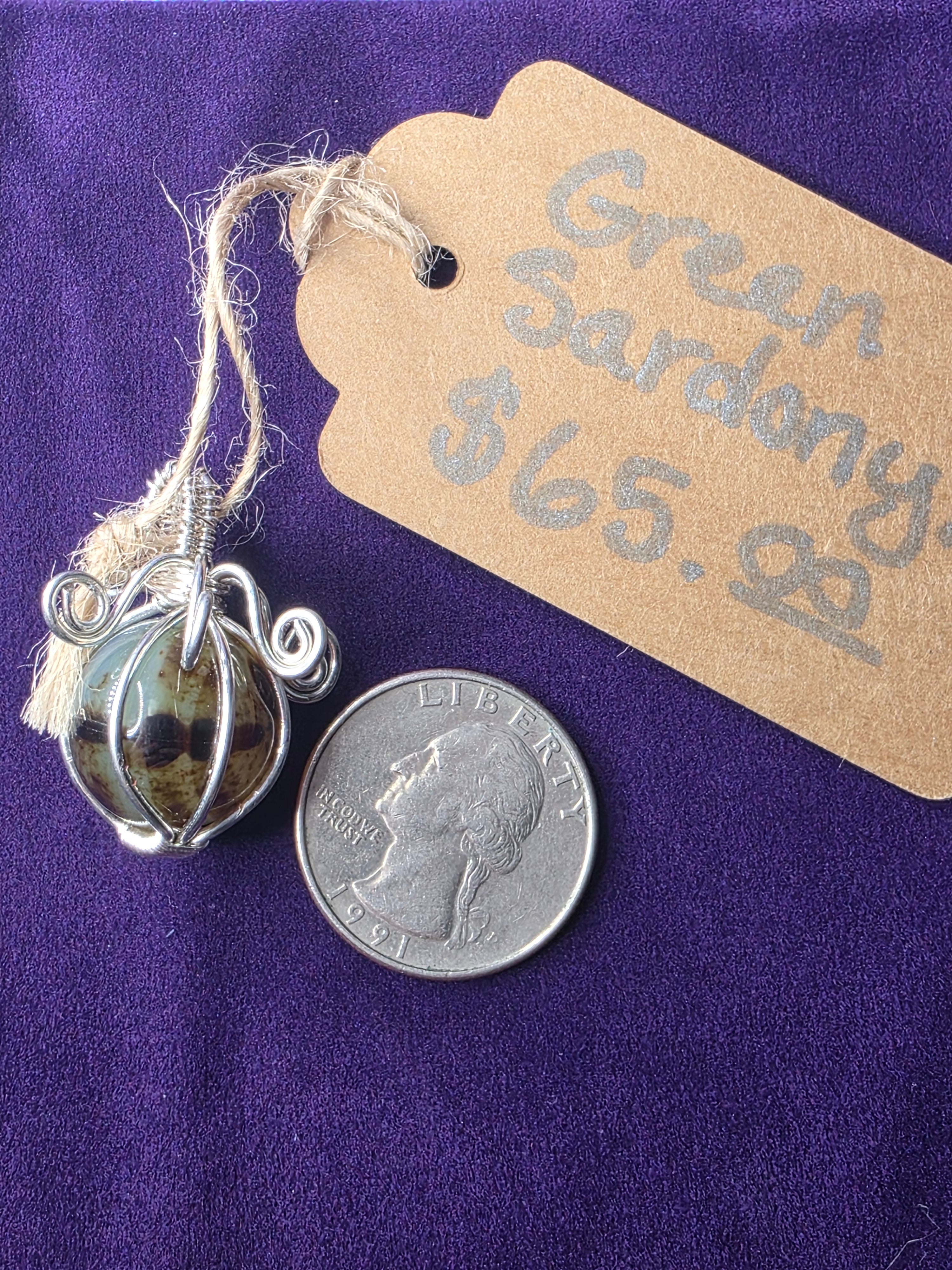 Green Sardonyx Mini Sphere Pendant