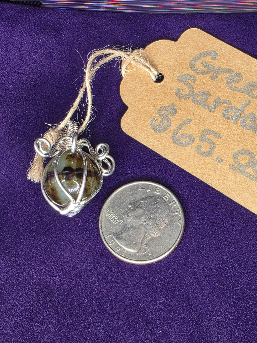 Green Sardonyx Mini Sphere Pendant
