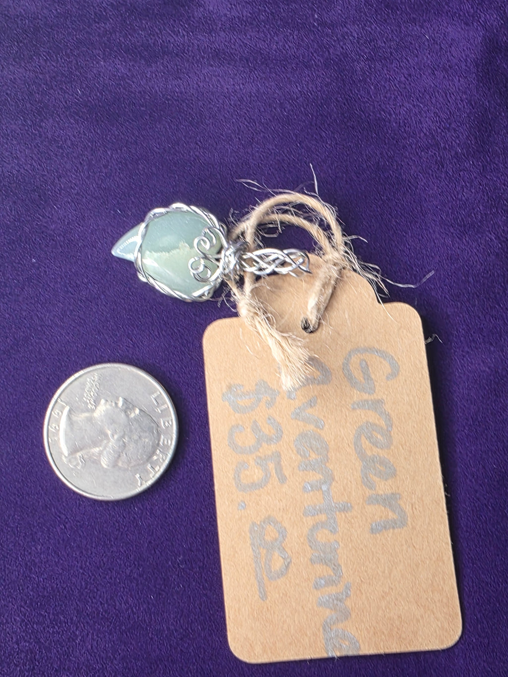 Green Aventurine Teardrop Heart Pendant