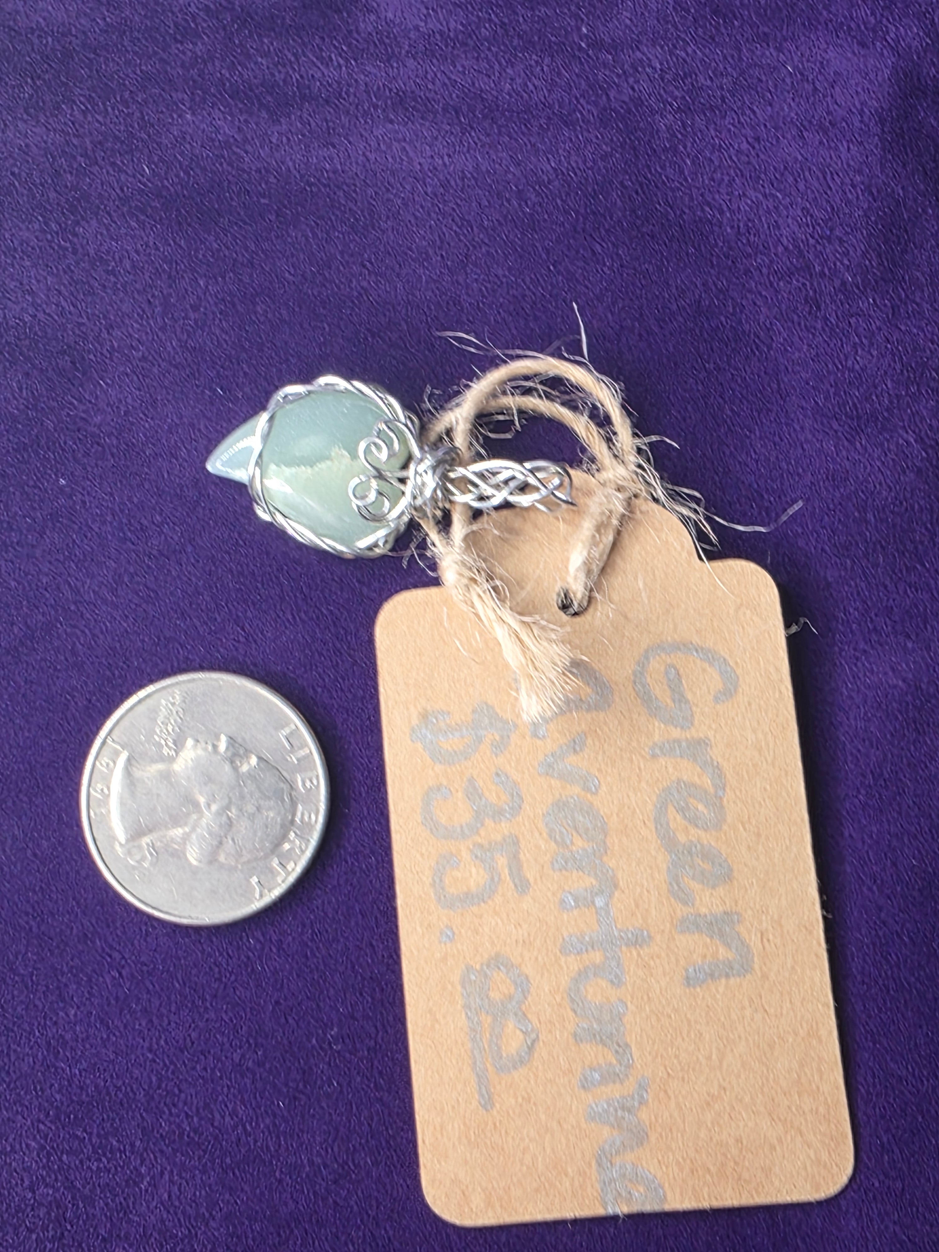 Green Aventurine Teardrop Heart Pendant