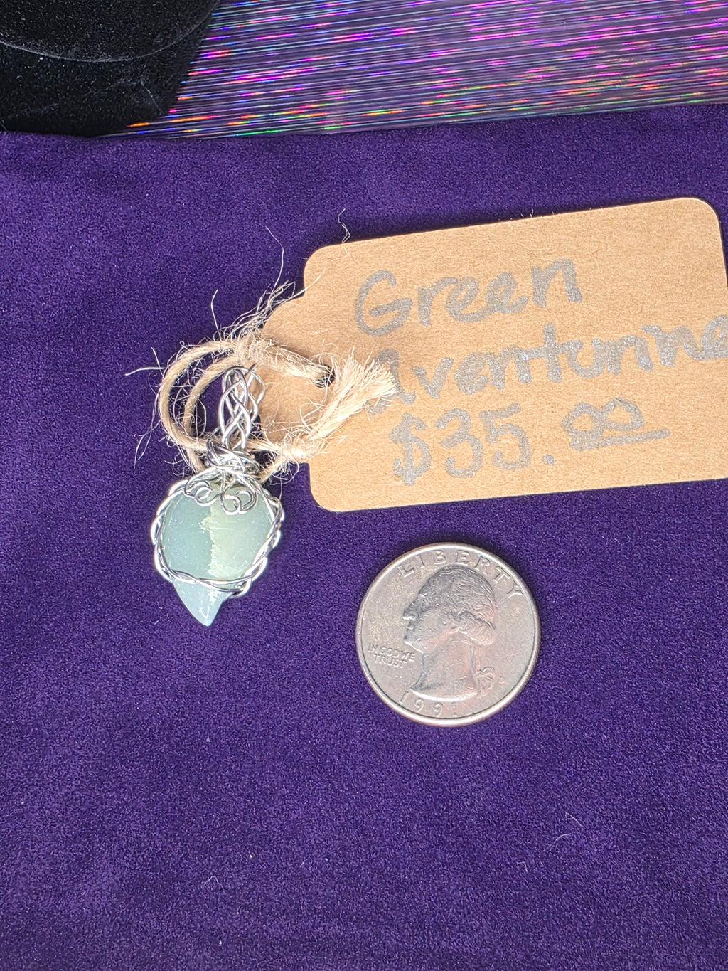 Green Aventurine Teardrop Heart Pendant