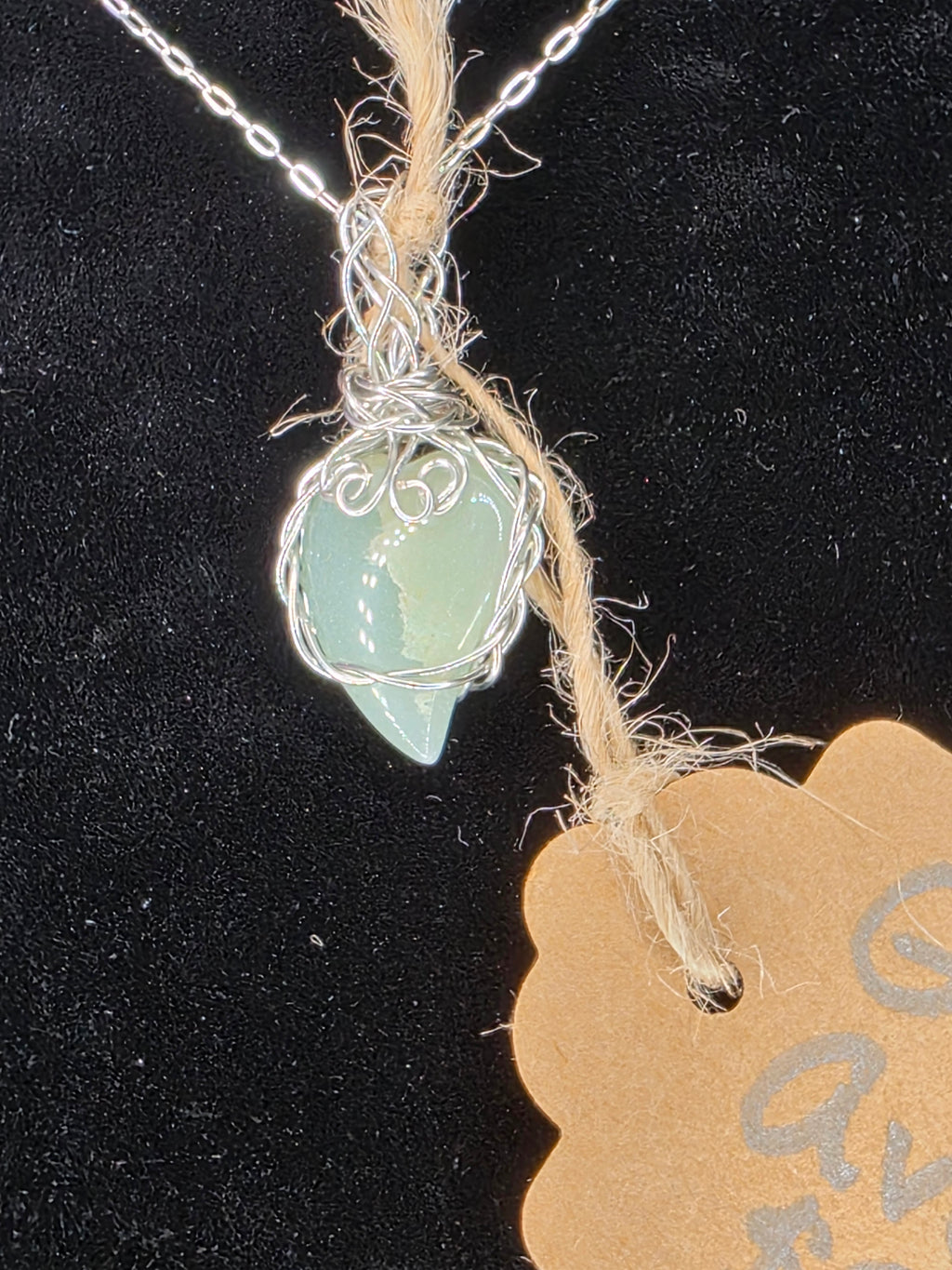 Green Aventurine Teardrop Heart Pendant