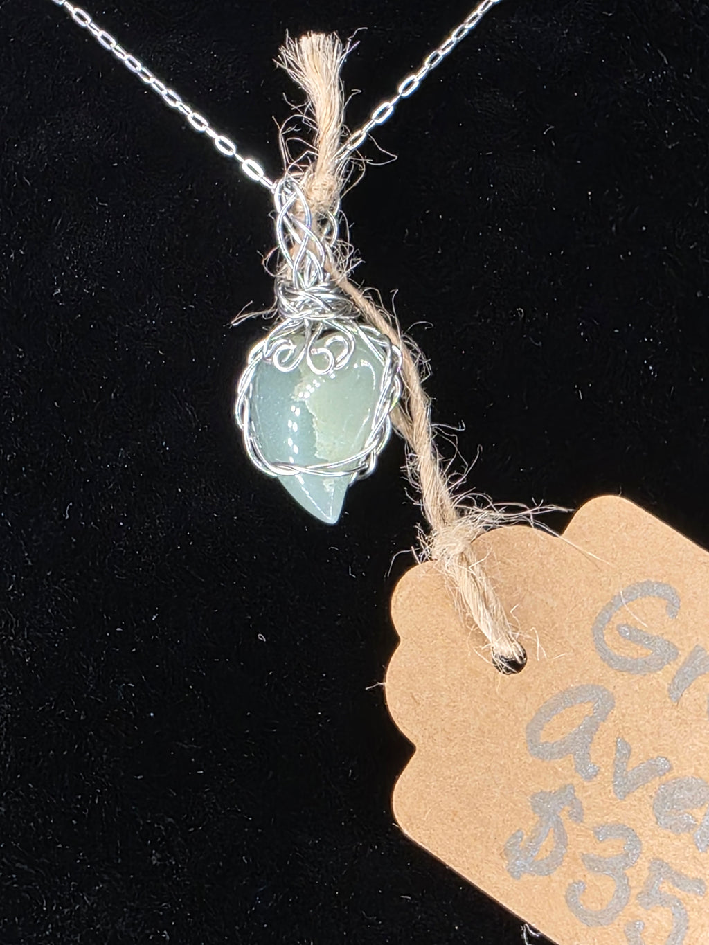 Green Aventurine Teardrop Heart Pendant