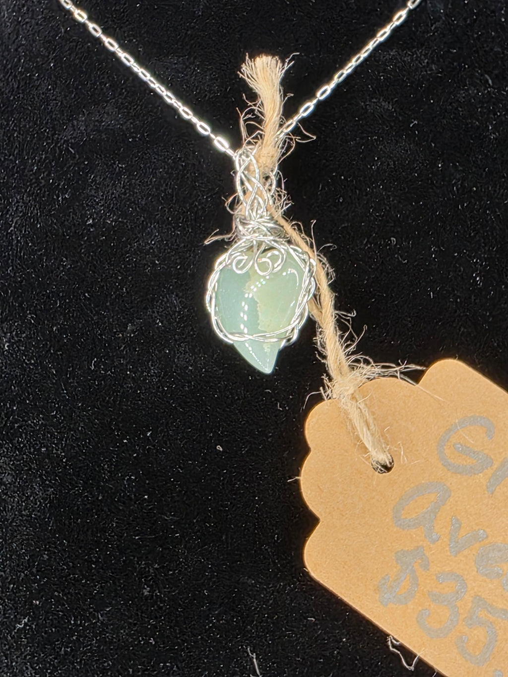 Green Aventurine Teardrop Heart Pendant