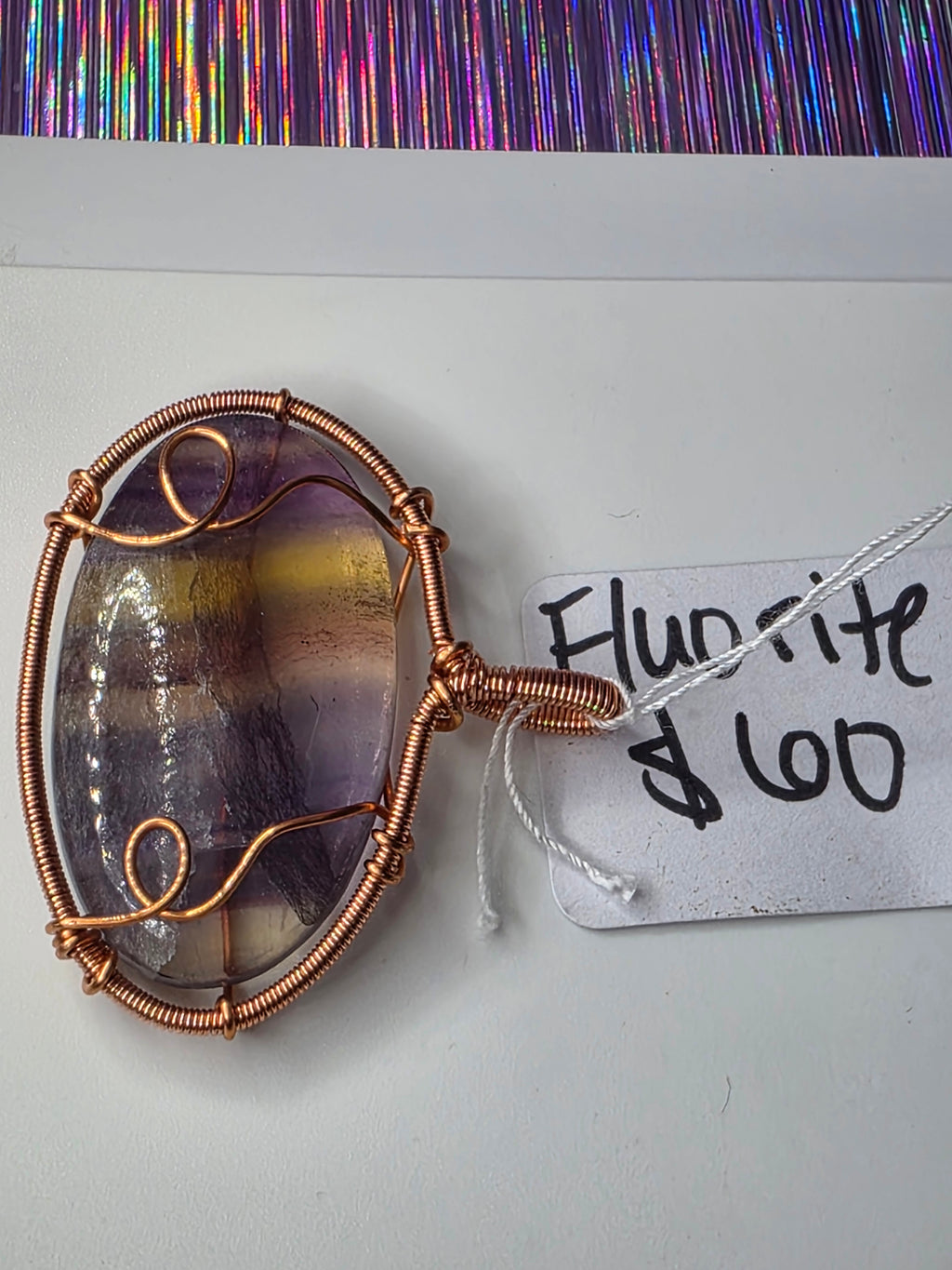 Rainbow Fluorite Oval Pendant