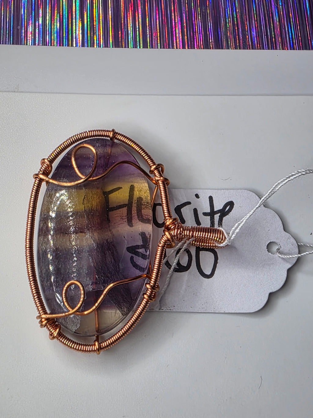 Rainbow Fluorite Oval Pendant