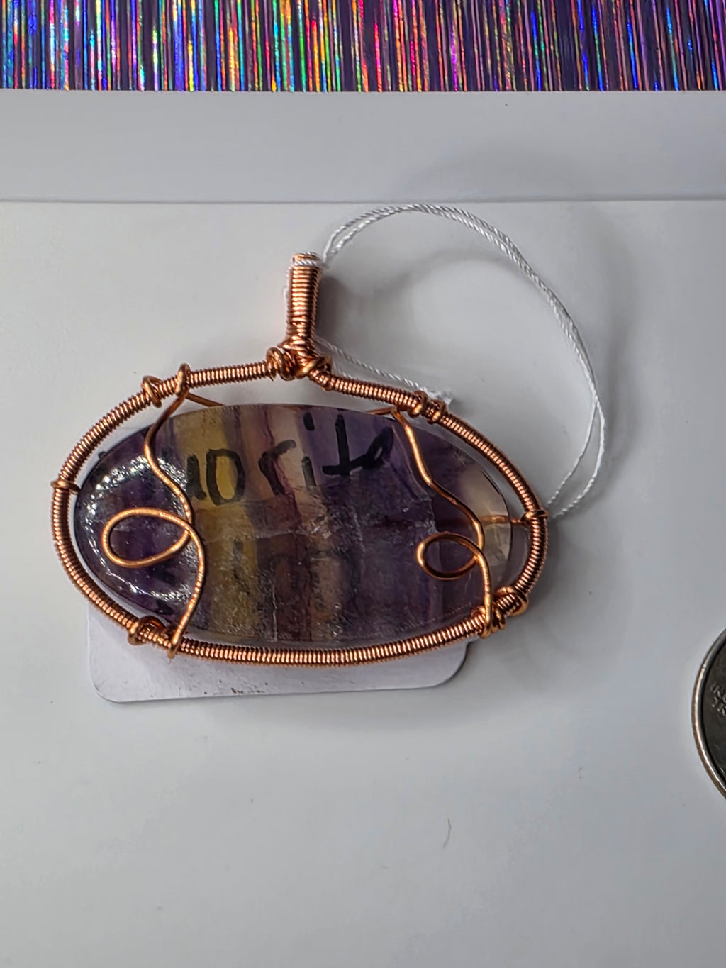 Rainbow Fluorite Oval Pendant