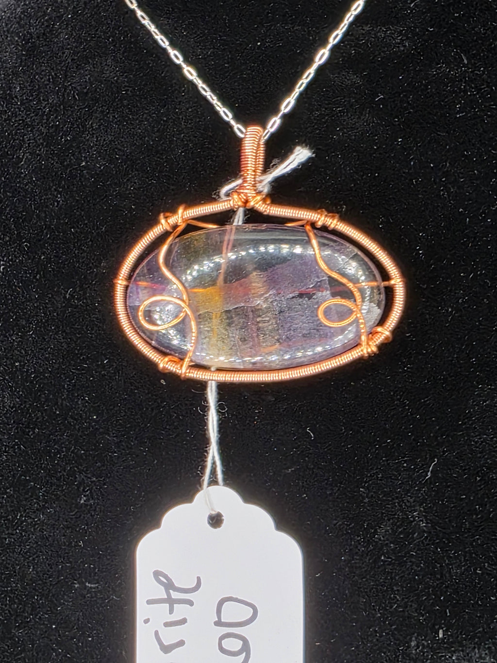Rainbow Fluorite Oval Pendant