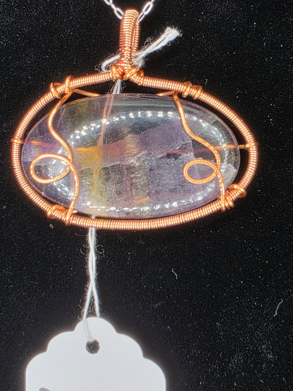Rainbow Fluorite Oval Pendant
