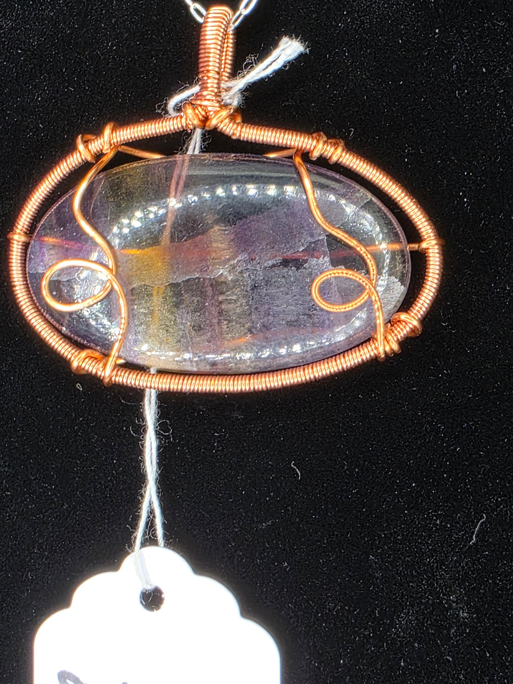 Rainbow Fluorite Oval Pendant