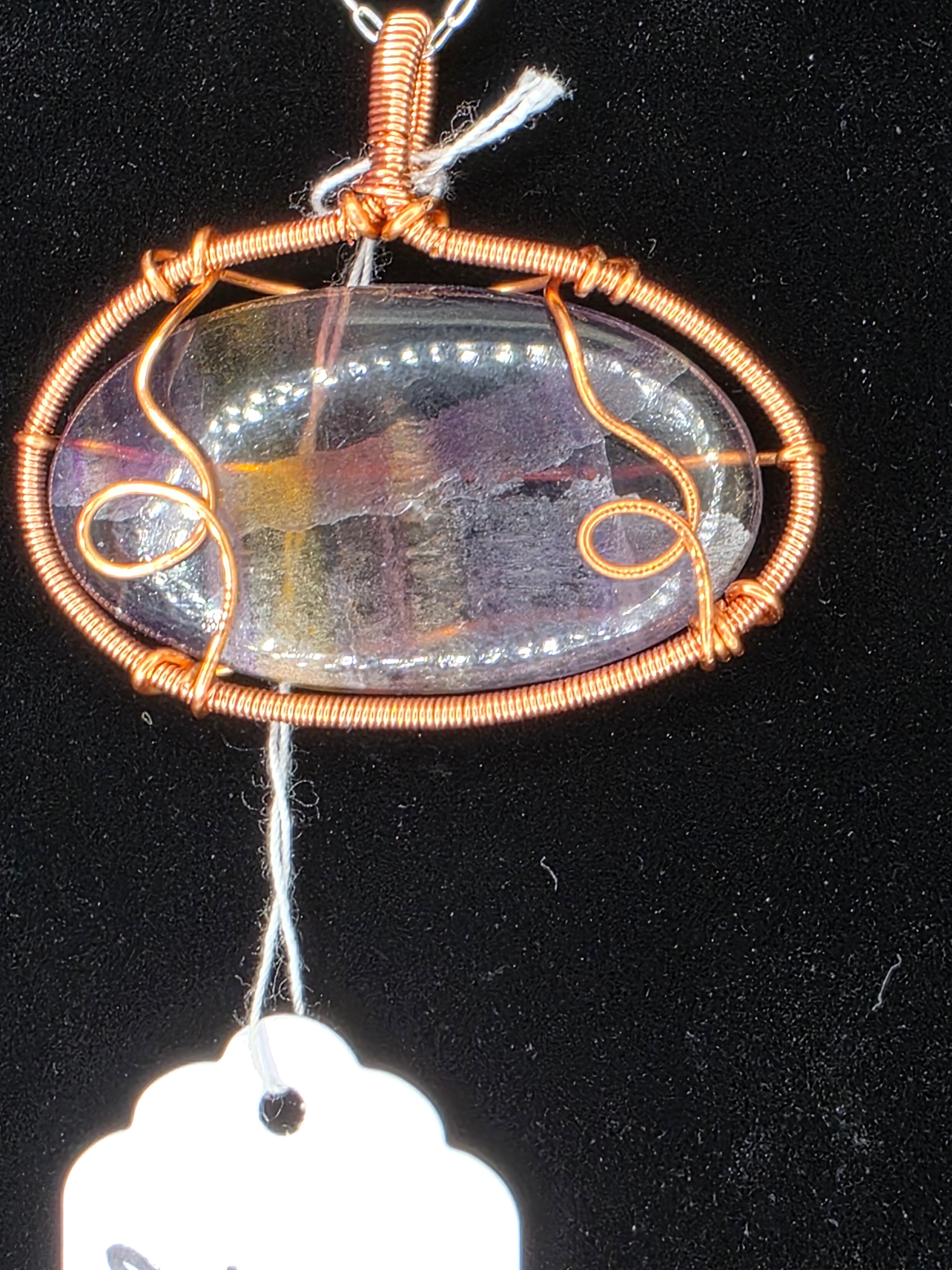 Rainbow Fluorite Oval Pendant