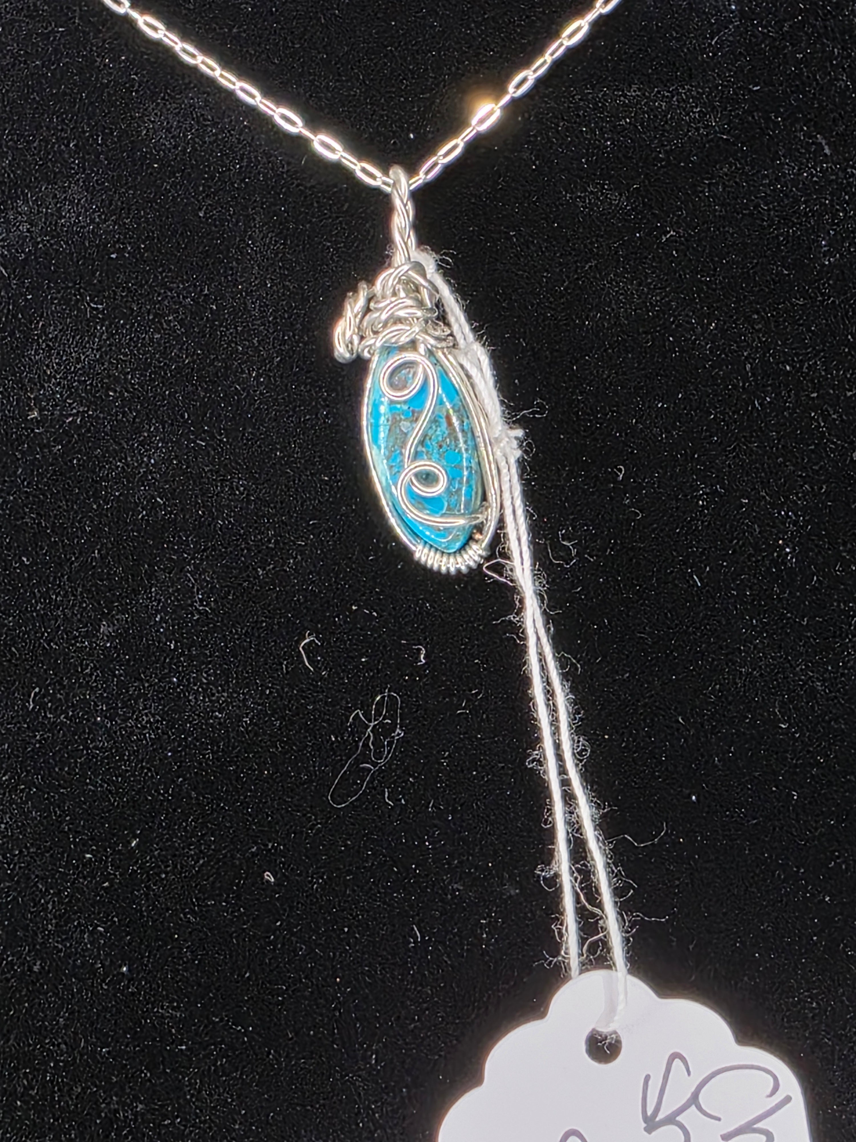 Chrysocolla Shattuckite Mini Oval Pendant