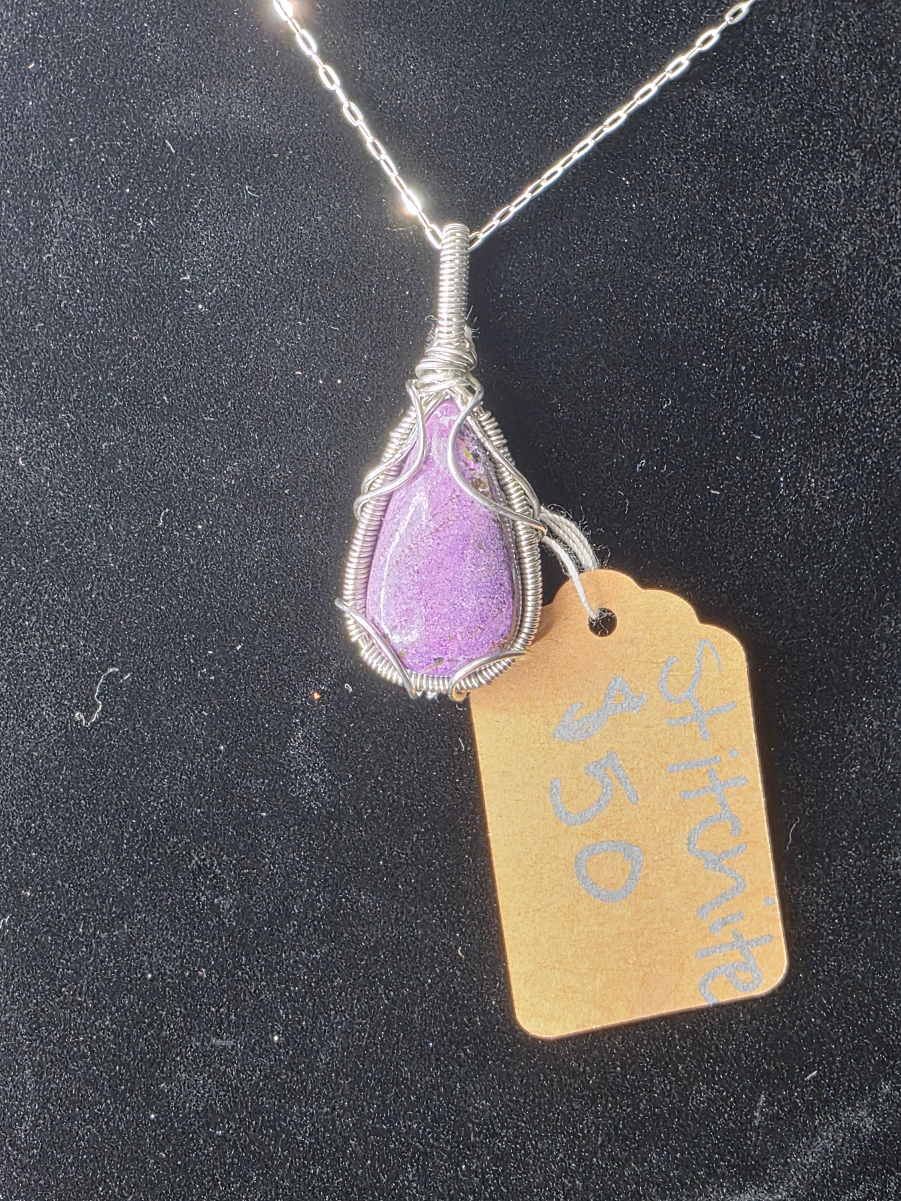 Stichtite Teardrop Pendant