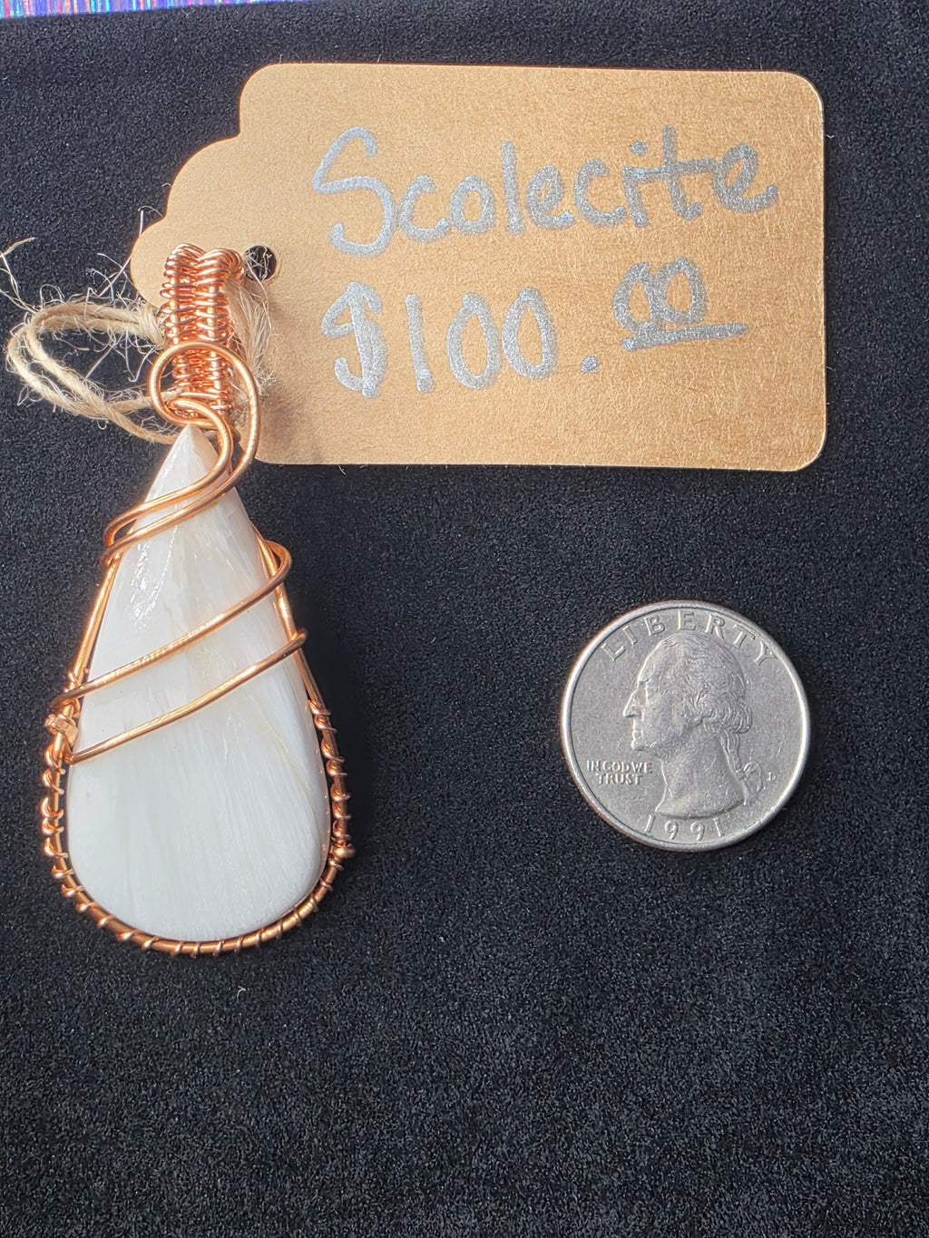 Scolecite Teardrop Pendant