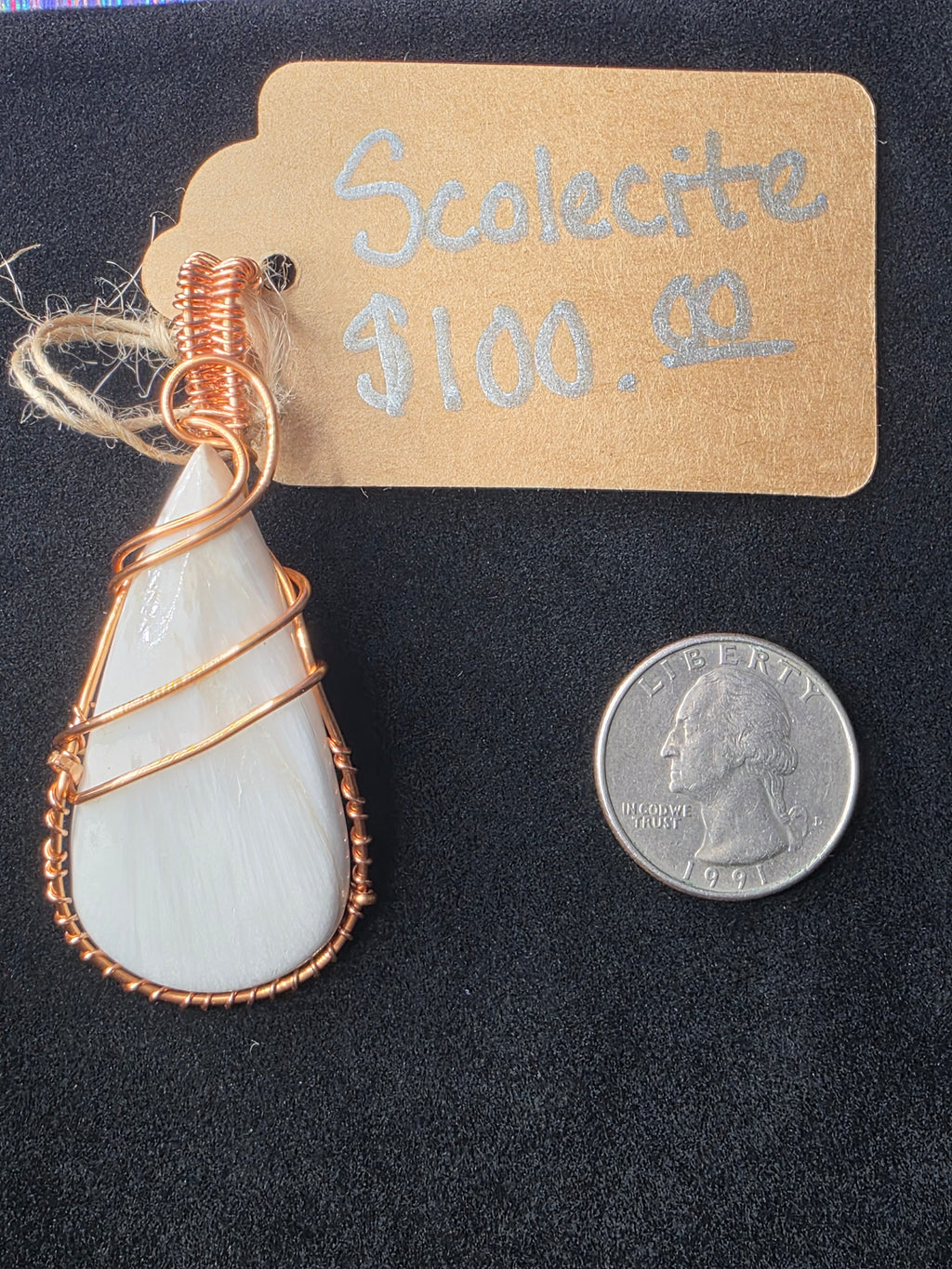 Scolecite Teardrop Pendant