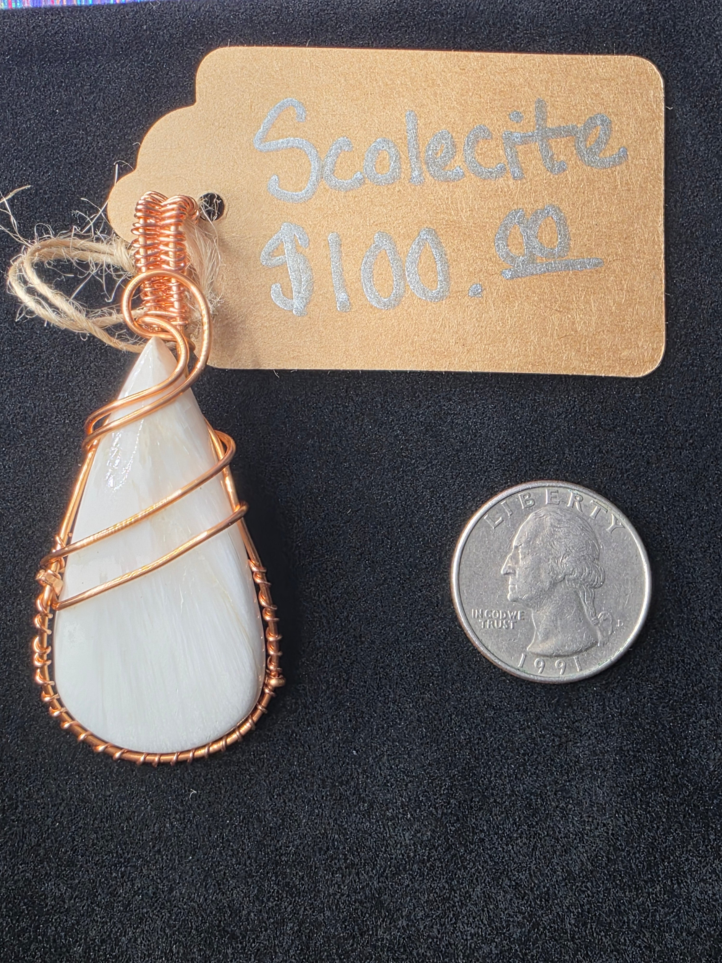Scolecite Teardrop Pendant