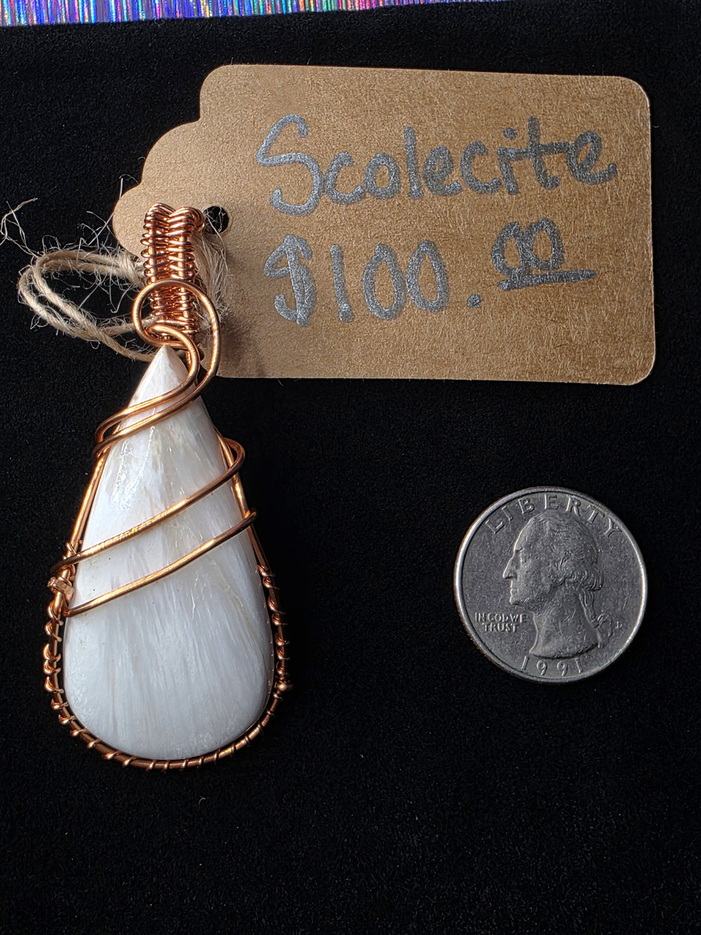 Scolecite Teardrop Pendant