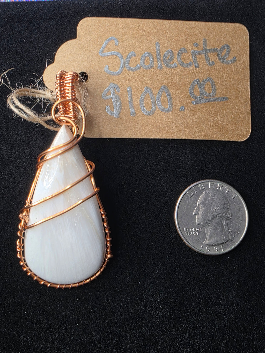 Scolecite Teardrop Pendant